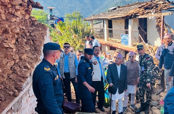 भूकम्प प्रभावित क्षेत्र राहत र उद्दारको अवस्था बुझन राष्ट्रपति जाजरकोट पुगे