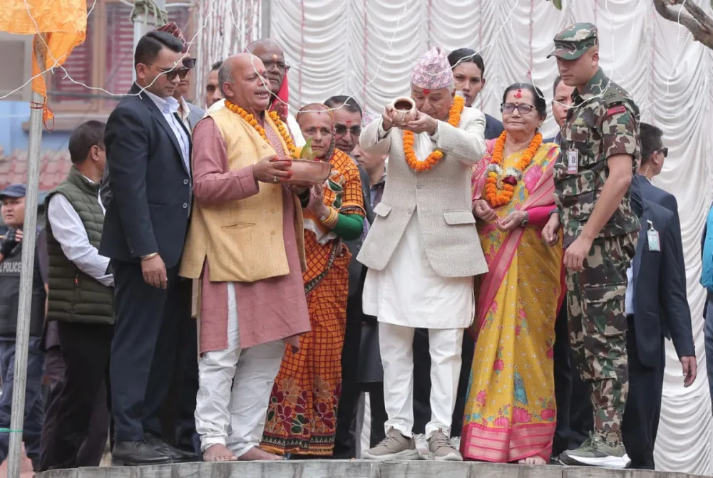 राष्ट्रपतिद्वारा सूर्यसहित छठी माताको पूजा आराधना